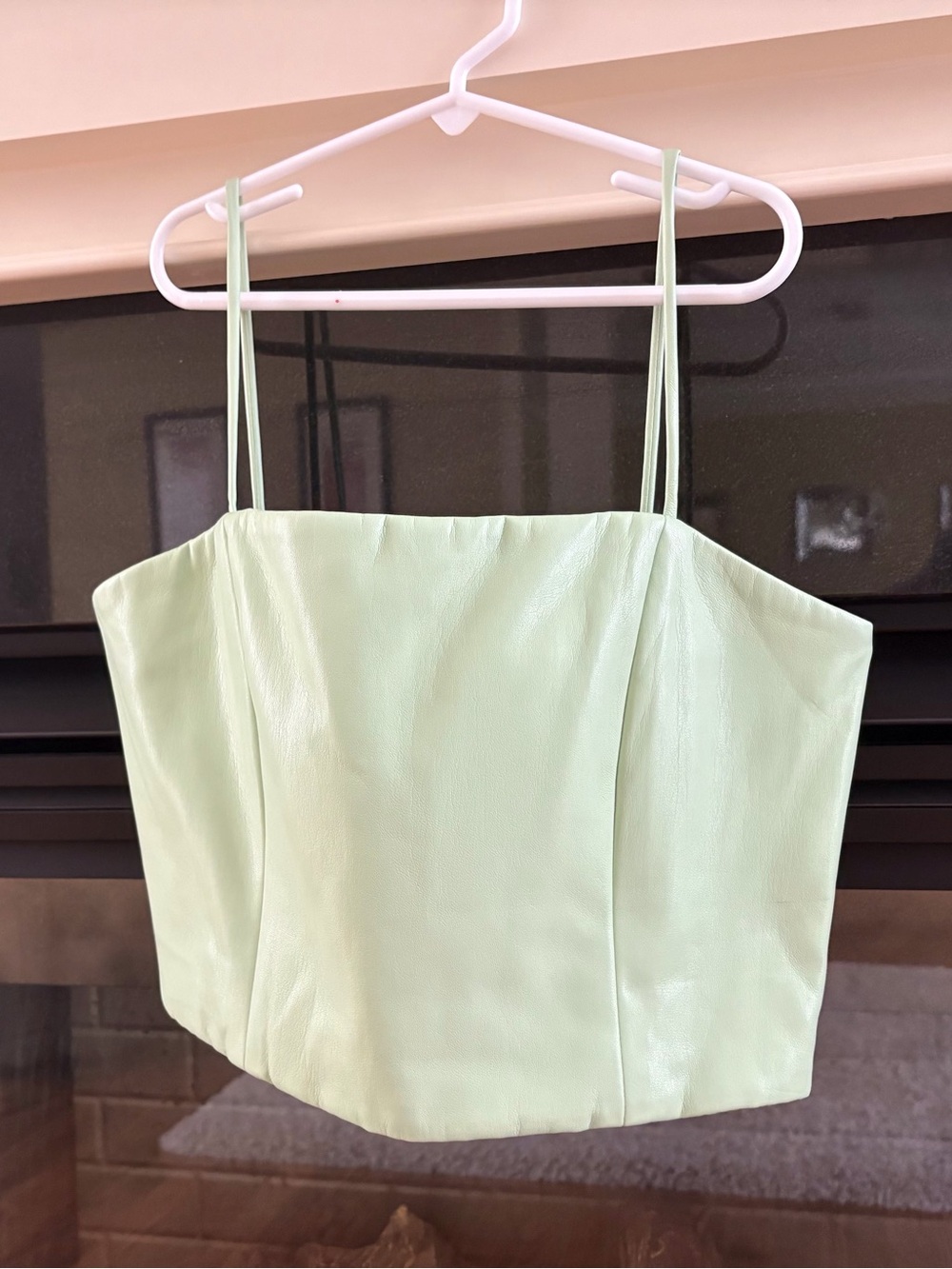 Women’s Mint Green Spaghetti Strap Crop Top